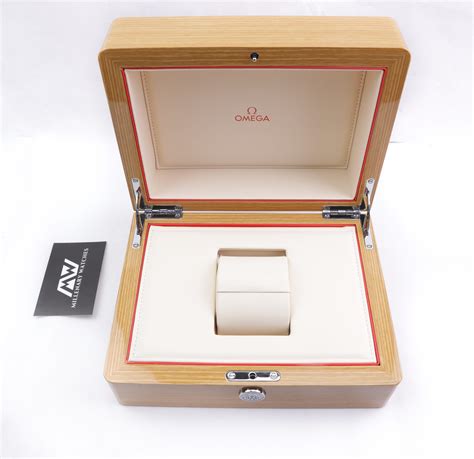 omega watch box wood|omega leather watch box.